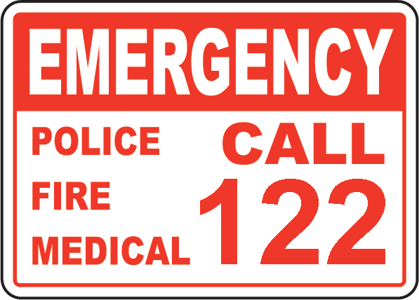 Call PNH for Police, Fire & Medical Emergencies at 122